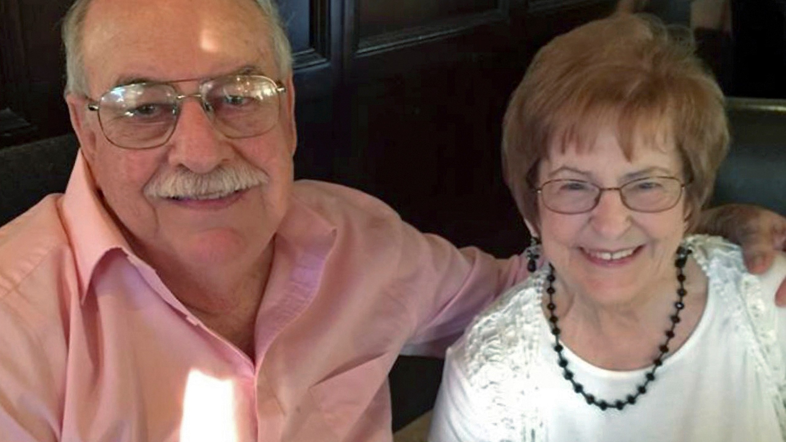 In this undated photo provided by Theresa Pirozzi shows her parents, Jerry and Shirley Pirozzi, an 85-year-old couple from Southern California who have been together for 57 years, in Oak Park, Calif. (Theresa Pirozzi via AP)