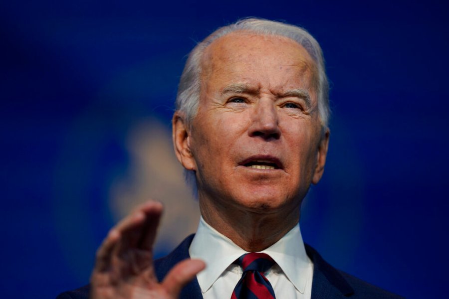 President-elect Joe Biden announces his climate and energy nominees and appointees at The Queen Theater in Wilmington Del., Saturday, Dec. 19, 2020. (AP Photo/Carolyn Kaster)