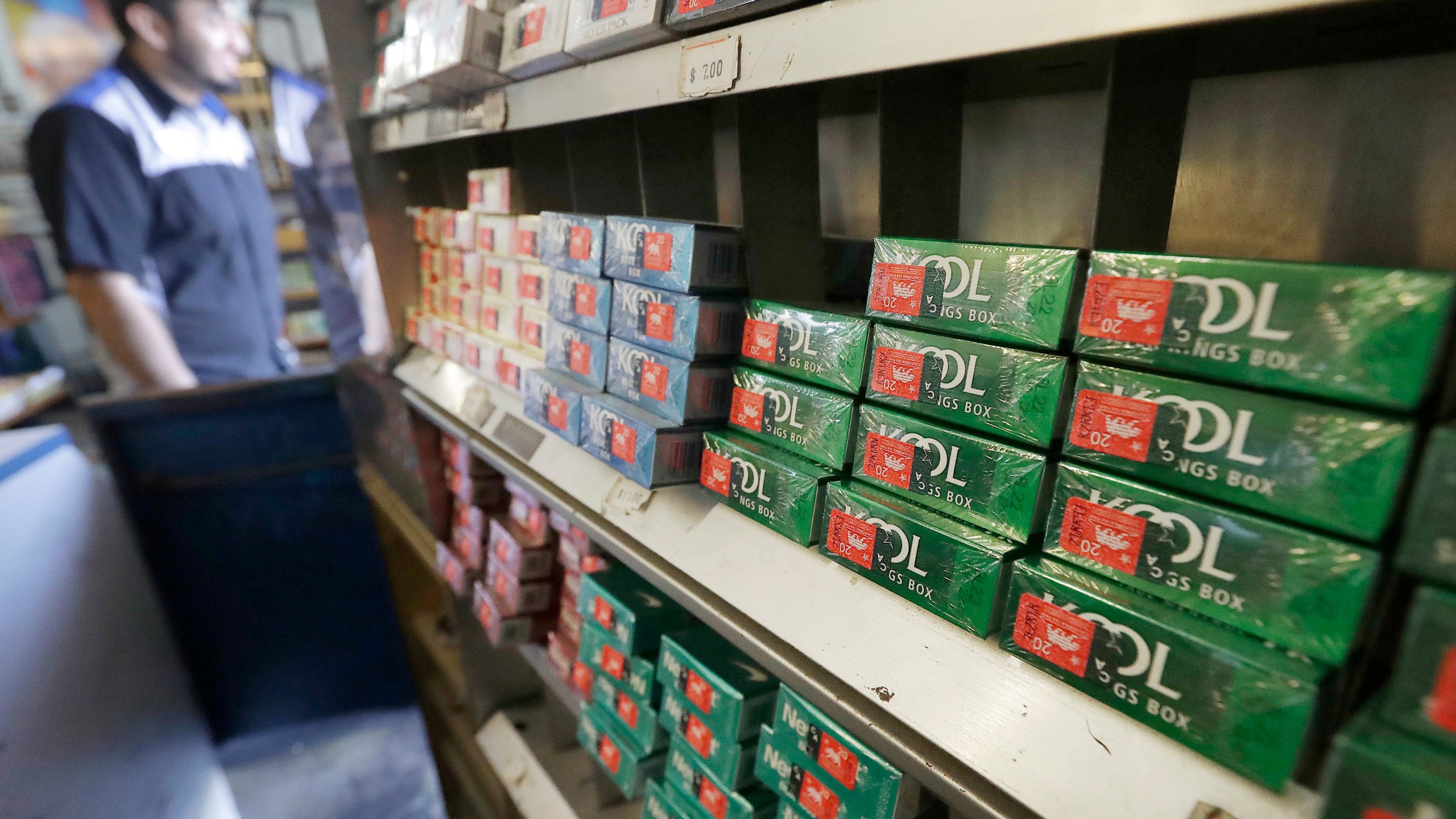 In this May 17, 2018, file photo, are packs of menthol cigarettes and other tobacco products at a store in San Francisco. (AP Photo/Jeff Chiu,File)