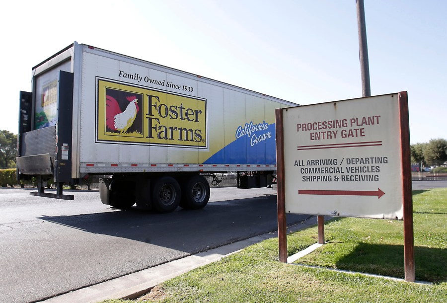 In this Oct. 10, 2013, file photo, a truck enters the Foster Farms processing plant, in Livingston, Calif. (AP Photo/Rich Pedroncelli, File)