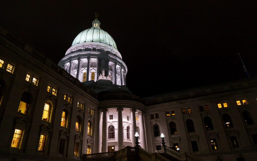 The Wisconsin State Capitol where late night debate is taking place over contentious legislation December 4, 2018 in Madison, Wisconsin. (Andy Manis/Getty Images)