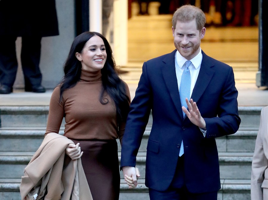 Prince Harry, Duke of Sussex, and Meghan, Duchess of Sussex, depart Canada House on Jan. 7, 2020 in London, England. (Chris Jackson/Getty Images)