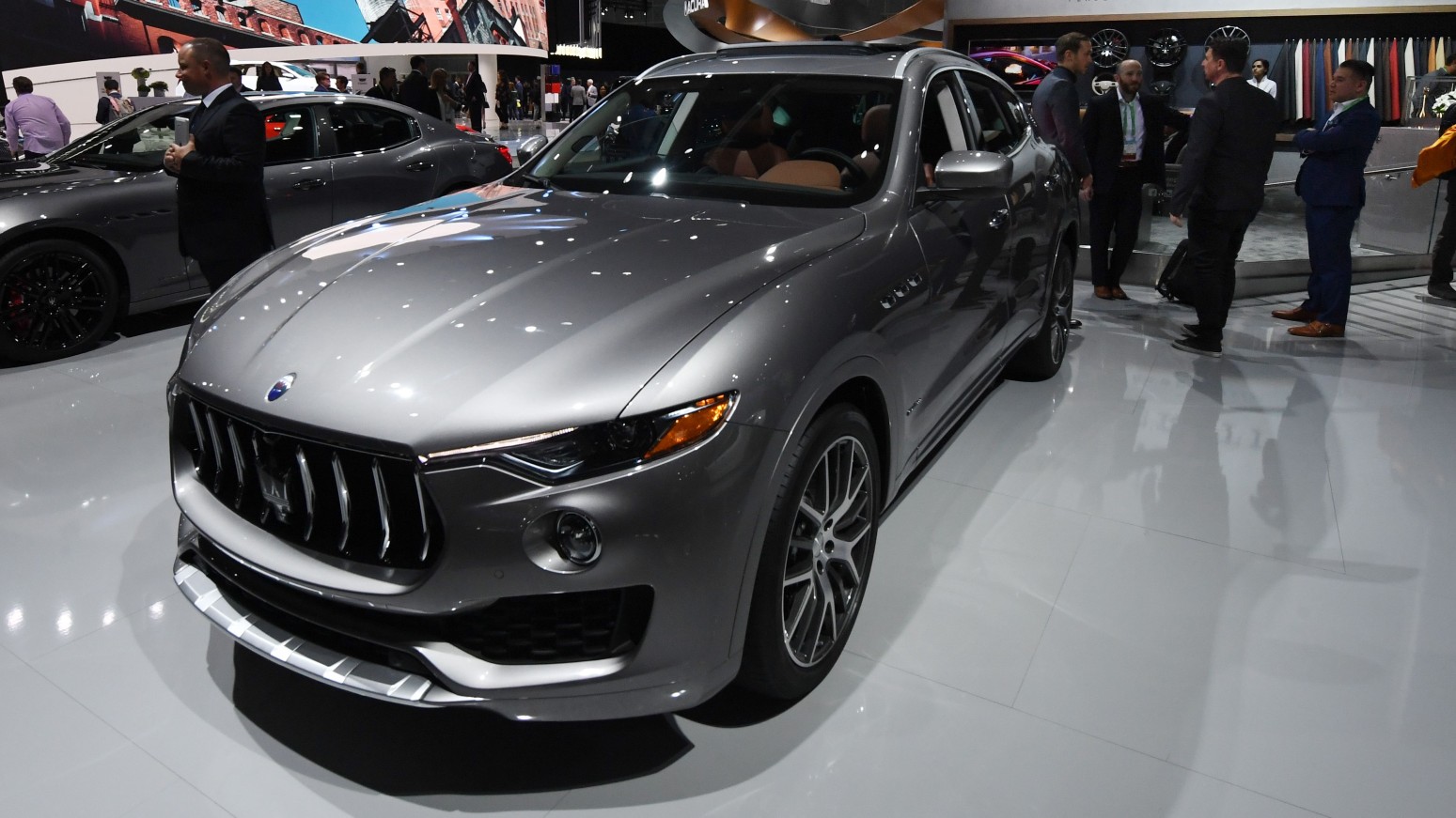 A Maserati SUV — not the one involved in the case, is seen in a file photo from the 2017 L.A. Auto Show in Los Angeles on Nov. 29, 2017. (MARK RALSTON/AFP via Getty Images)