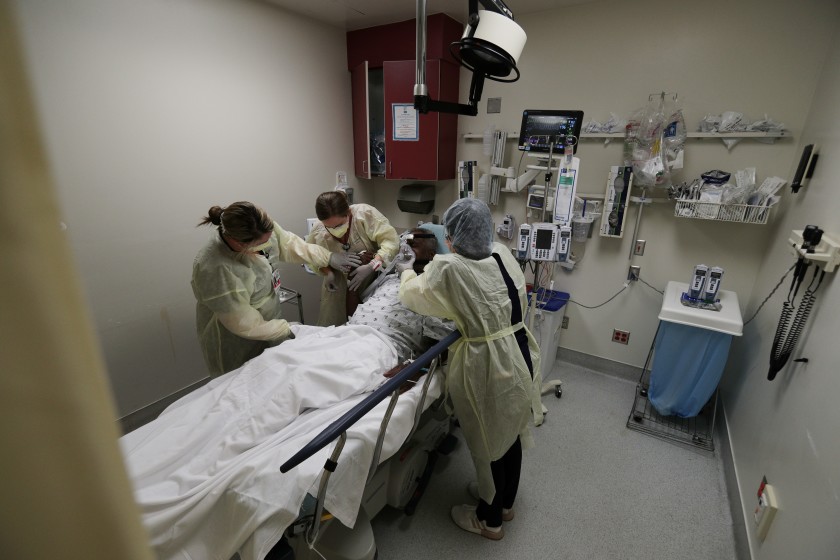 Dr. Rais Vohra, Fresno County’s interim health official, said the county’s hospitals have reached 0% capacity in their intensive care units as the coronavirus pandemic continued through the winter of 2020. (Gina Ferazzi / Los Angeles Times)