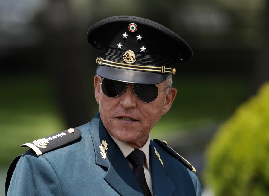 Secretary of Defense Salvador Cienfuegos Zepeda arrives for a review of the troops that will participate in the Independence Day parade in Mexico City on Sept. 14, 2016. (Rebecca Blackwell / Associated Press)