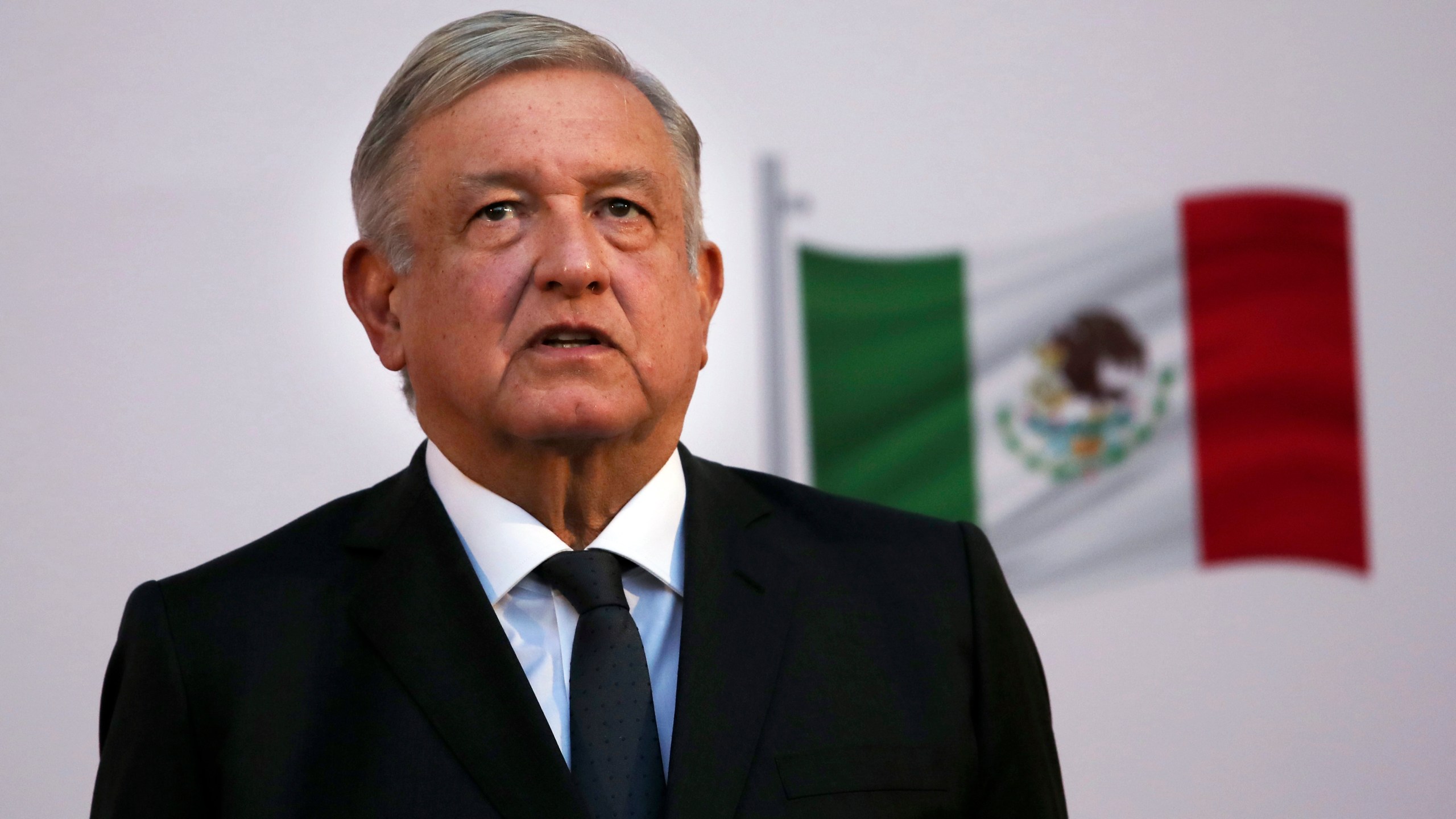 In this Dec. 1, 2020 file photo, Mexican President Andrés Manuel López Obrador attends the commemoration of his second anniversary in office at the National Palace in Mexico City. (AP Photo/Marco Ugarte)