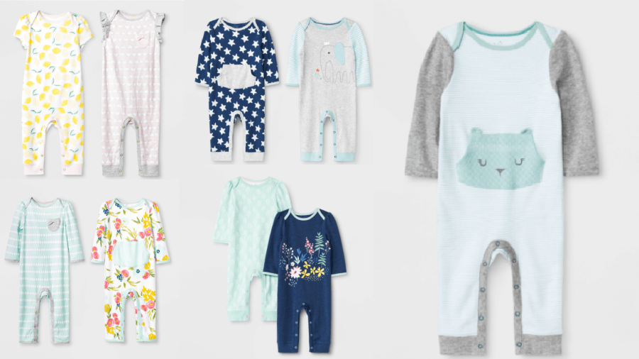 Cloud Island infant rompers being recalled by Target are seen in photos shared by the U.S. Consumer Product Safety Commission on Dec. 30, 2020.