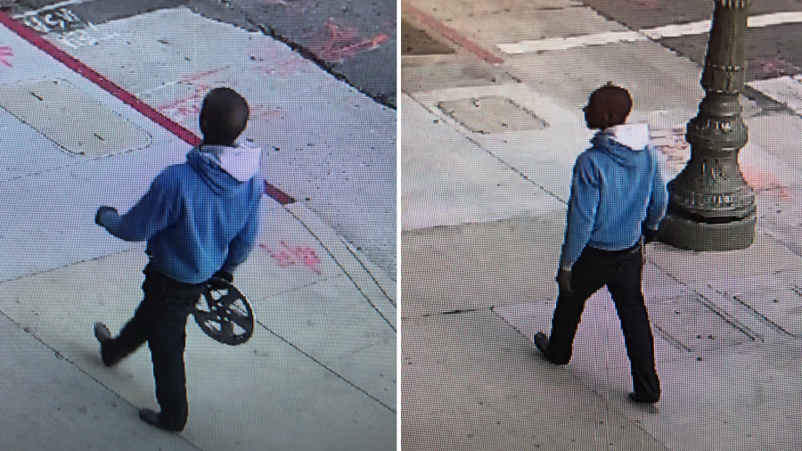 LAPD released these surveillance images of a suspect in a fatal hit-and-run crash in downtown Los Angeles Jan. 16, 2021.