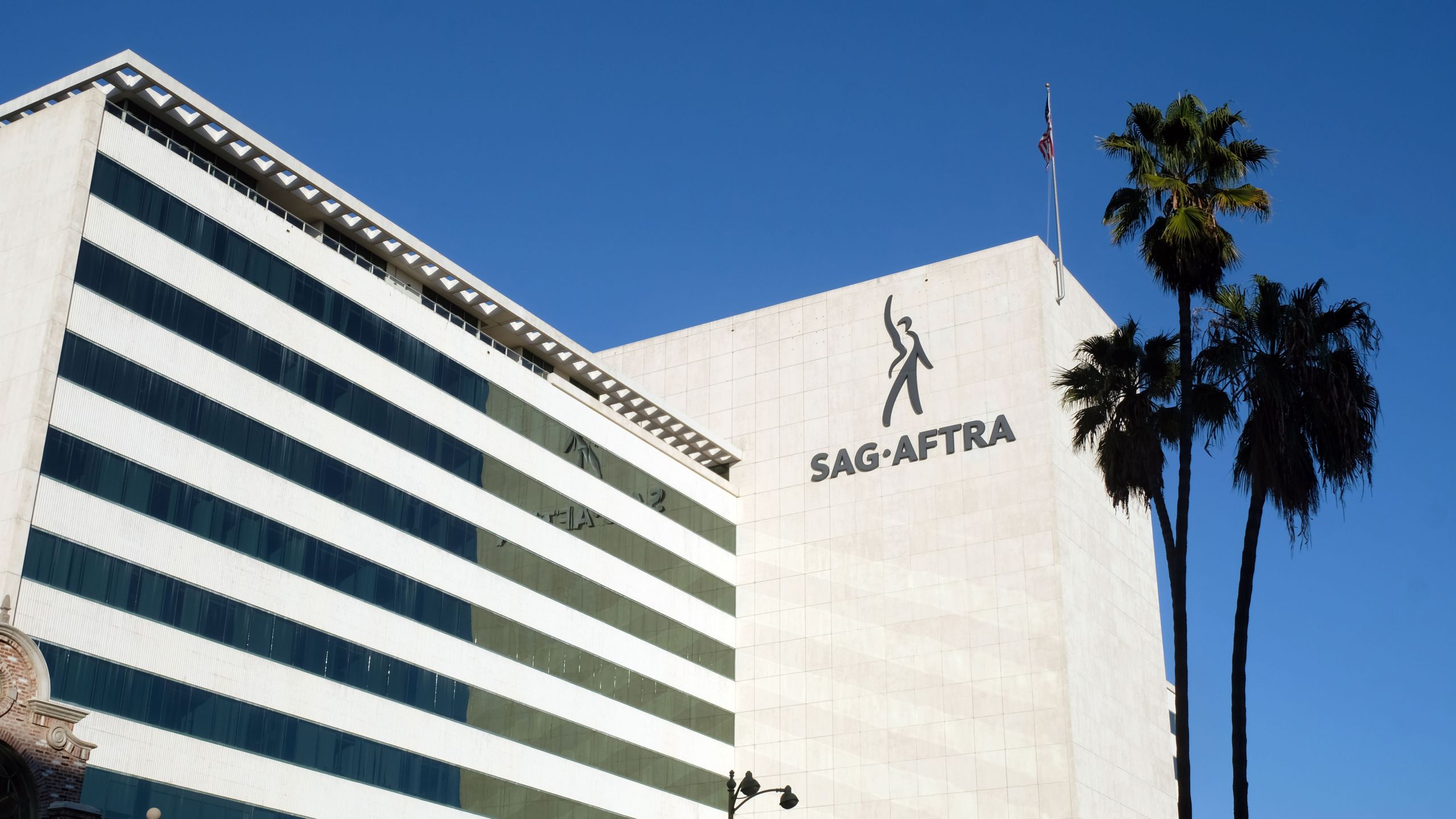 The SAG-AFTRA headquarters building on WIlshire boulevard in Los Angeles on January 10, 2020. (CHRIS DELMAS/AFP via Getty Images)