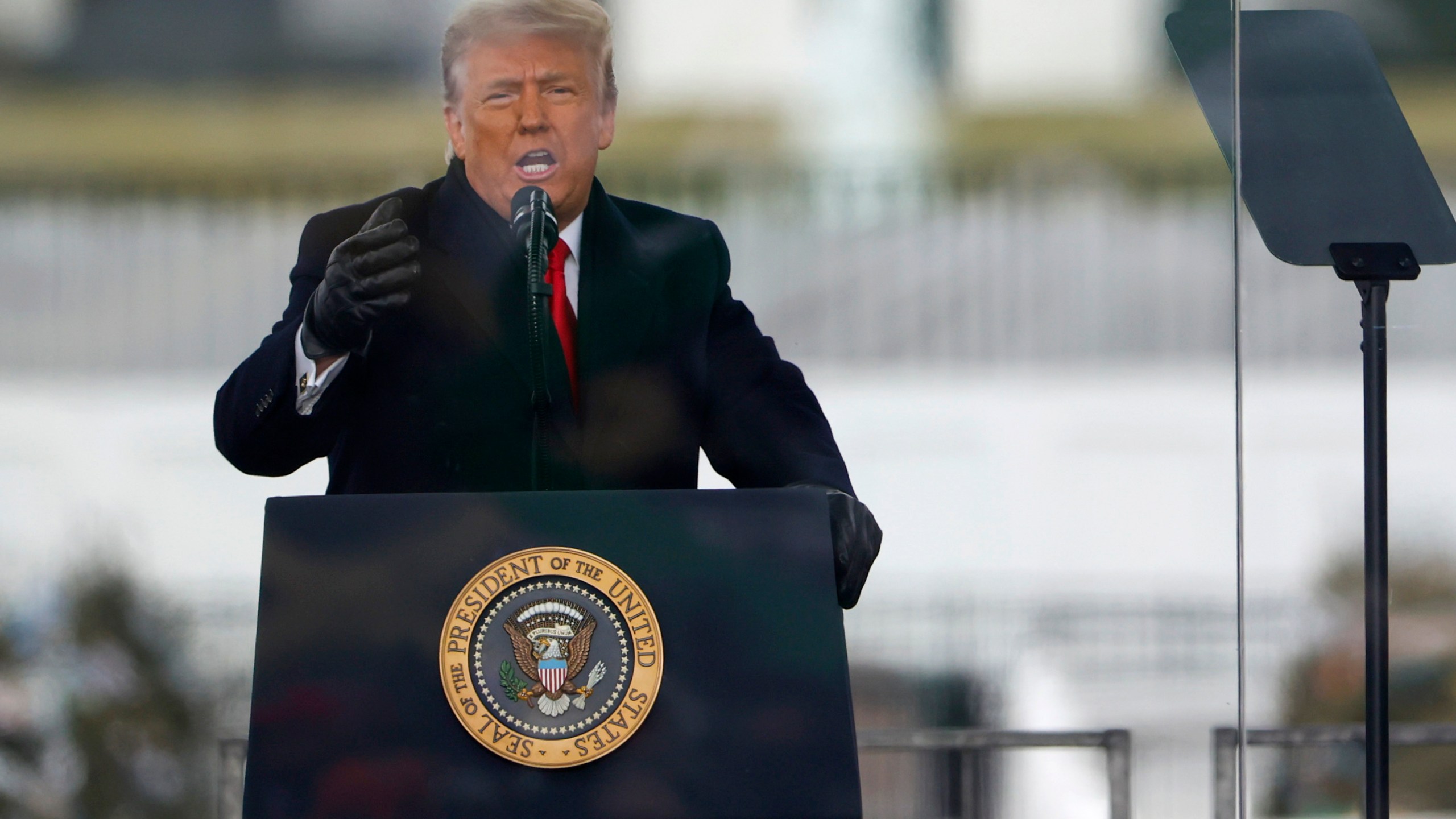 President Donald Trump speaks at the "Stop The Steal" rally in Washington, DC, on Jan. 6, 2021. (Tasos Katopodis / Getty Images)