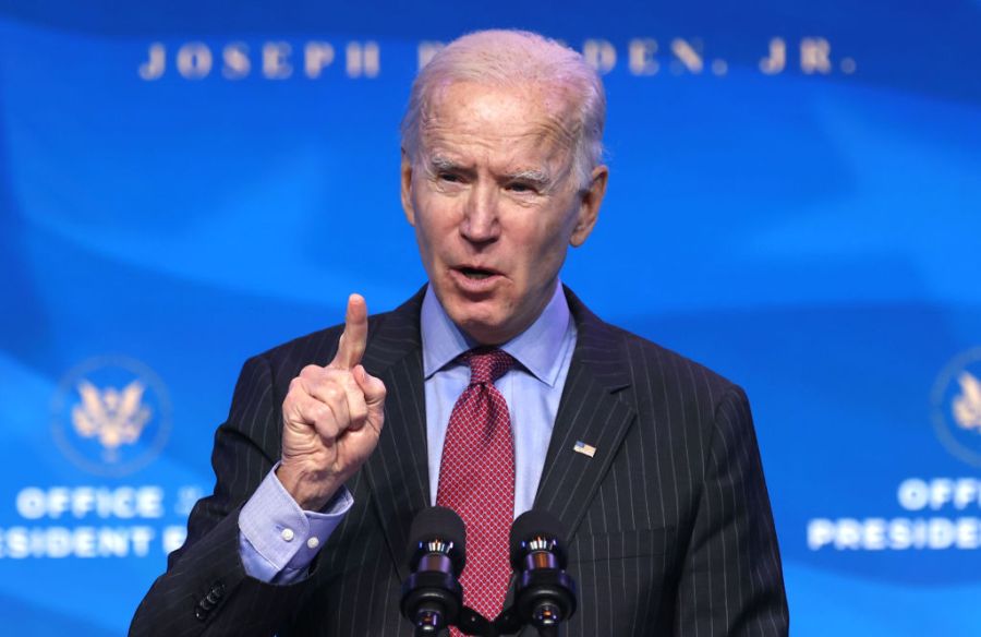 U.S. President-elect Joe Biden delivers remarks after he announced cabinet nominees on Jan. 8, 2021, in Wilmington, Delaware. (Chip Somodevilla/Getty Images)