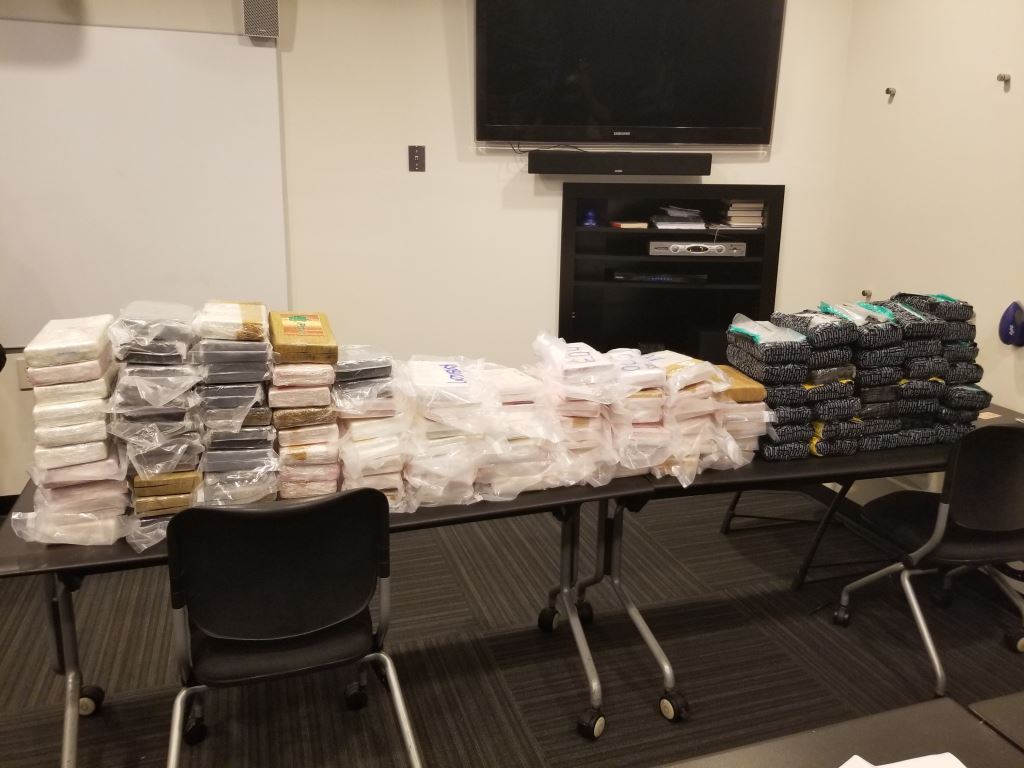 Drugs seized after a pursuit on July 25, 2019 are shown in a photo released by the U.S. Attorney’s Office for the Central District of California on Jan. 15, 2021.