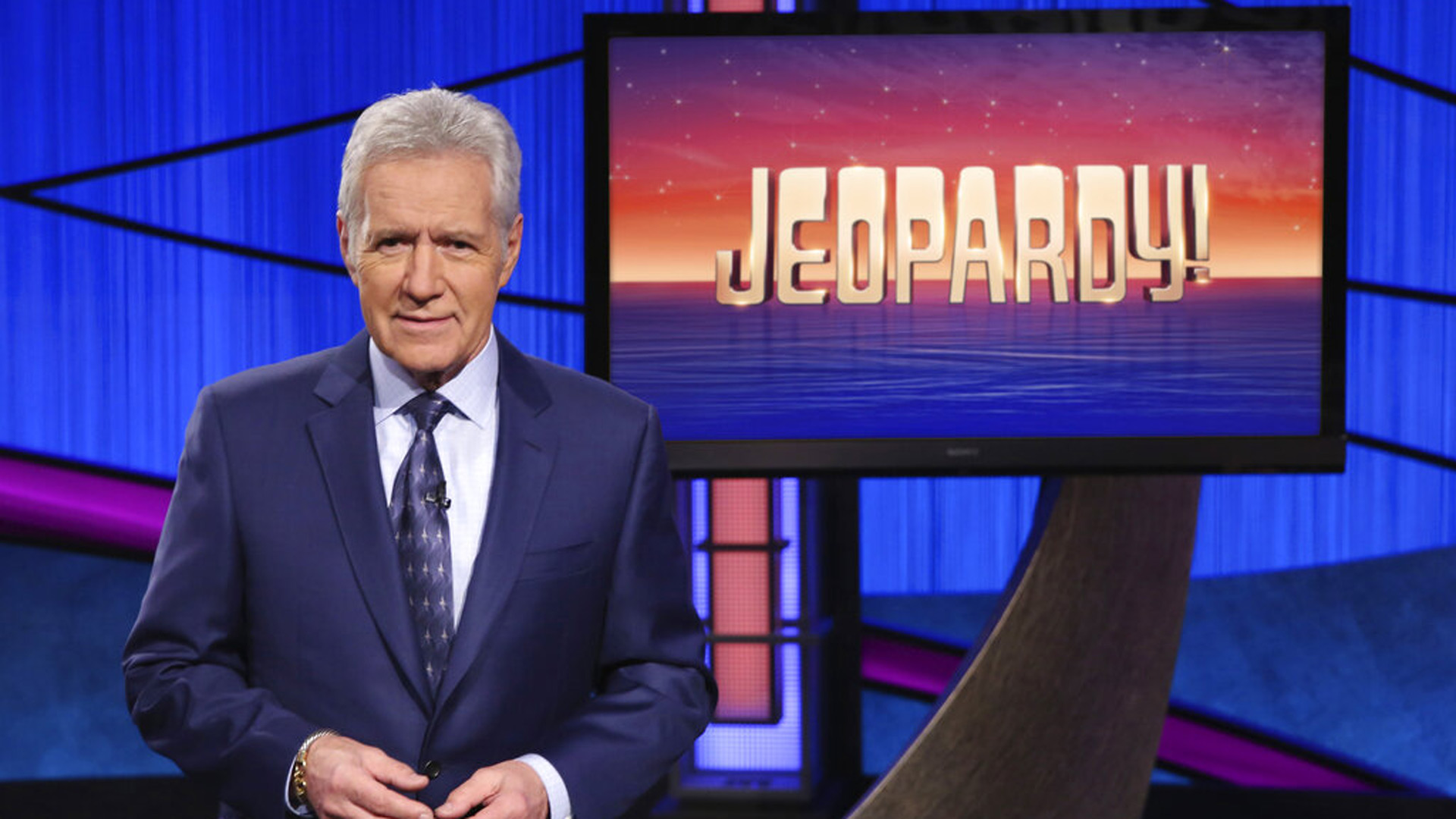 This image released by "Jeopardy!" shows host Alex Trebek. (Jeopardy! via Associated Press)