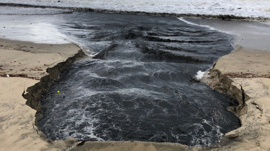 Debris at a local beach left behind after a winter storm is shown in a photo tweeted by Los Angeles County Fire Department Lifeguards on Dec. 28, 2020.