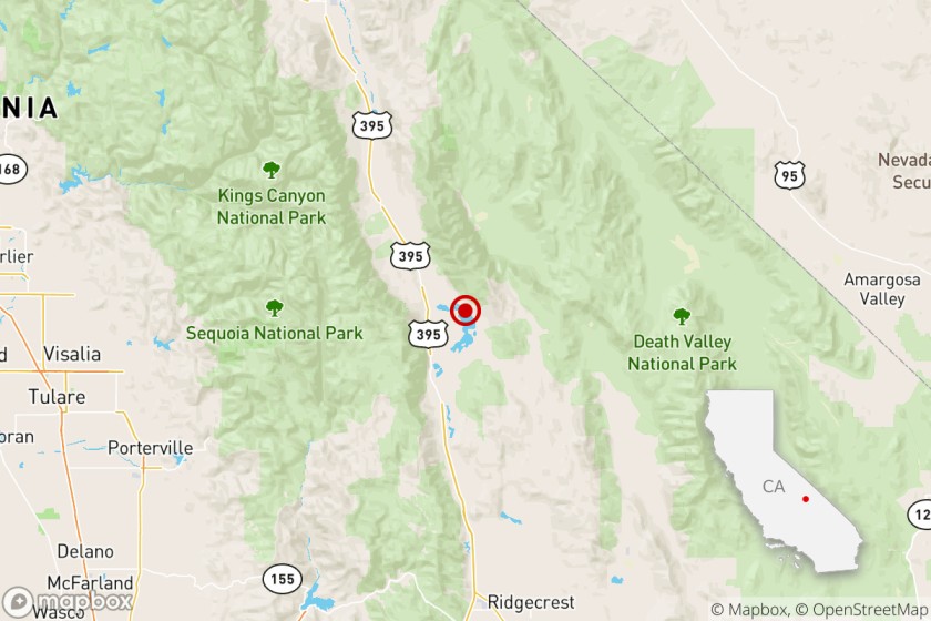 A magnitude 3.4 quake was reported 58 miles from Ridgecrest early morning on Jan. 2, 2020. (U.S. Geological Survey)