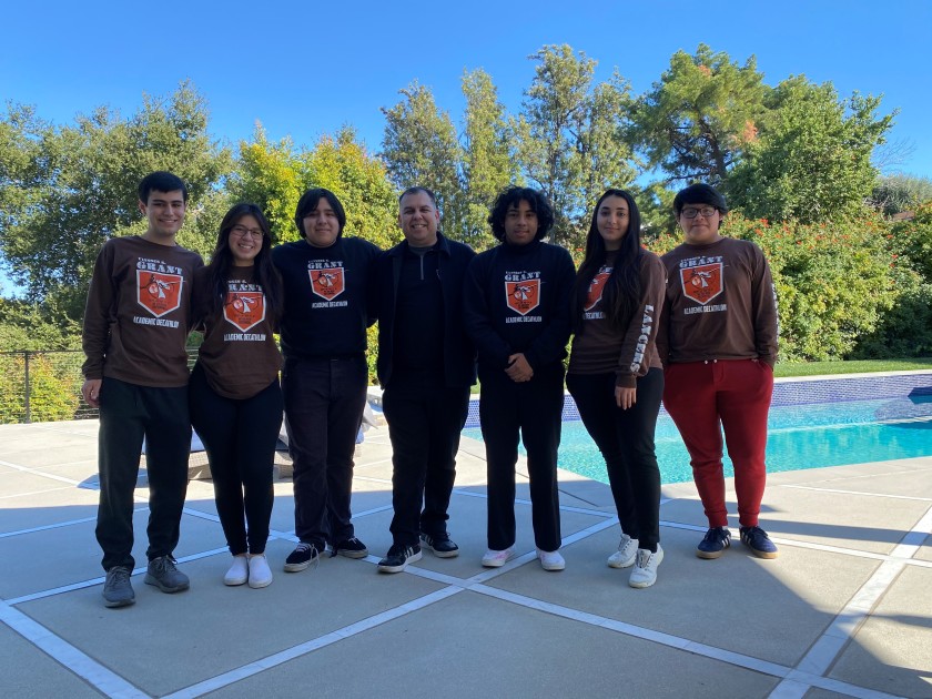 The Grant High School team that won the L.A. Unified School District’s 2021 Academic Decathlon is seen in an undated photo. (Los Angeles Unified School District via L.A. Times)