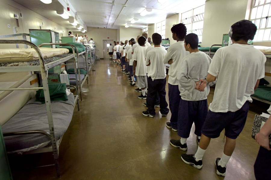 Inmates at the O.H. Close Youth Correctional Facility in Stockton.(Steve Yeater / Associated Press)