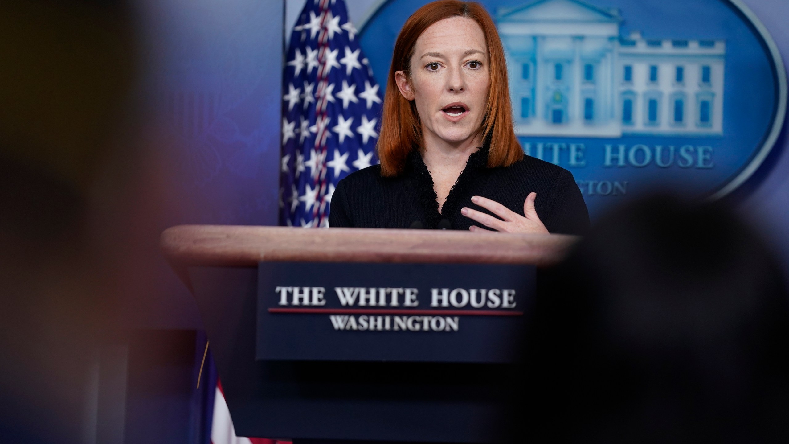 White House press secretary Jen Psaki speaks during a press briefing at the White House, Thursday, Feb. 11, 2021, in Washington. (AP Photo/Evan Vucci)