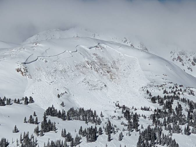 This imThis image provided by Colorado Avalanche Information Center shows an avalanche that killed a snowboarder near the town of Winter Park in Colorado, on Feb. 14, 2021.age provided by Colorado Avalanche Information Center shows an avalanche that killed an unidentified snowboarder near the town of Winter Park in Colorado, on Feb. 14, 2021.