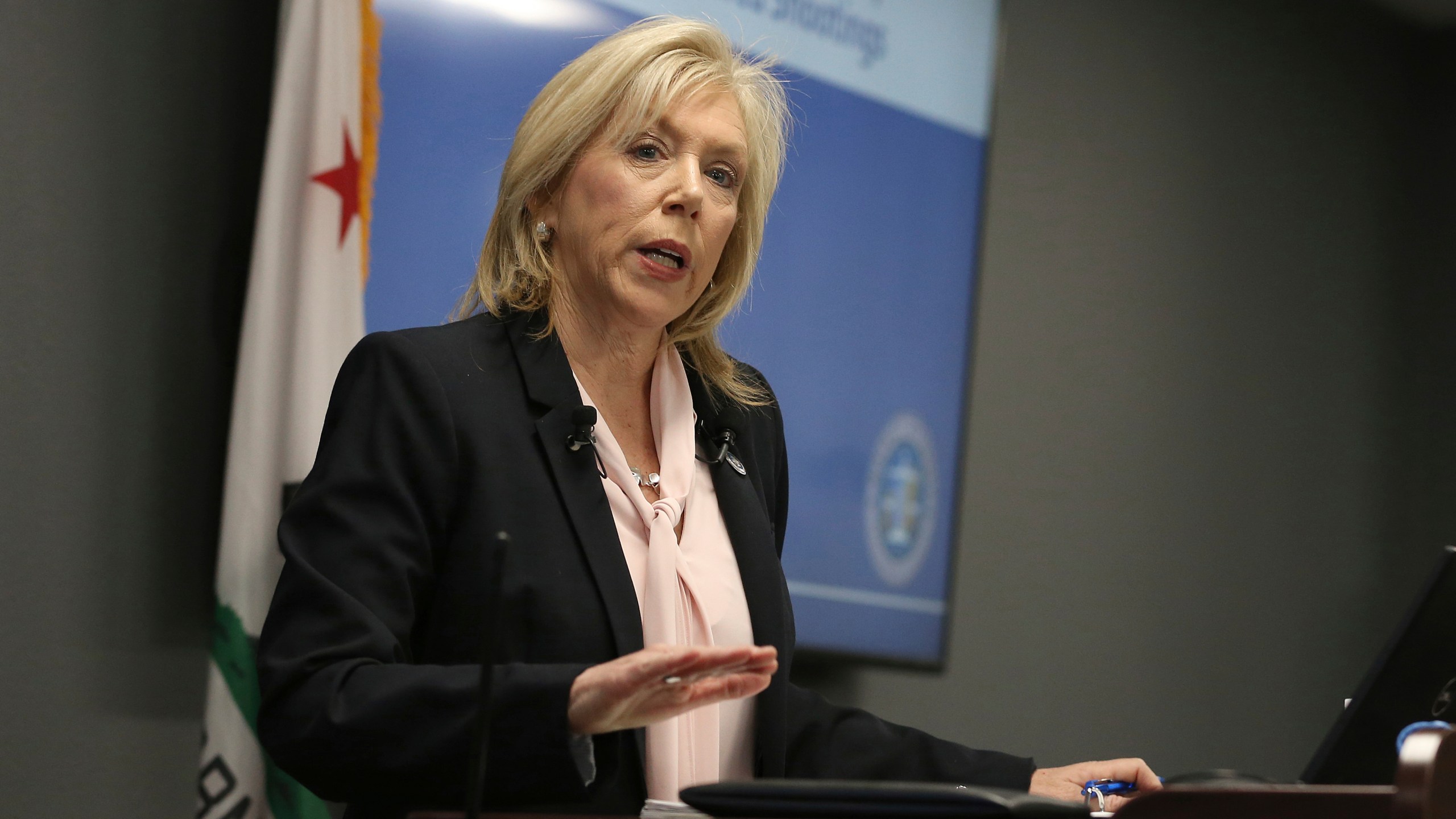 Sacramento County District Attorney Anne Marie Schubert speaks during a news conference in Sacramento on March 2, 2019. (Rich Pedroncelli / Associated Press)