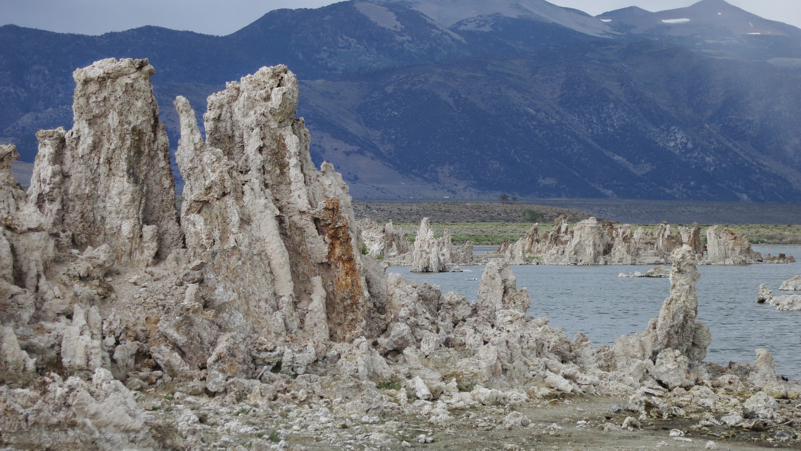 Formations known as tufa from formerly submerged mineral springs stand at Mono Lake on July 19, 2014 near Lee Vining, California. (Sean Gallup/Getty Images)