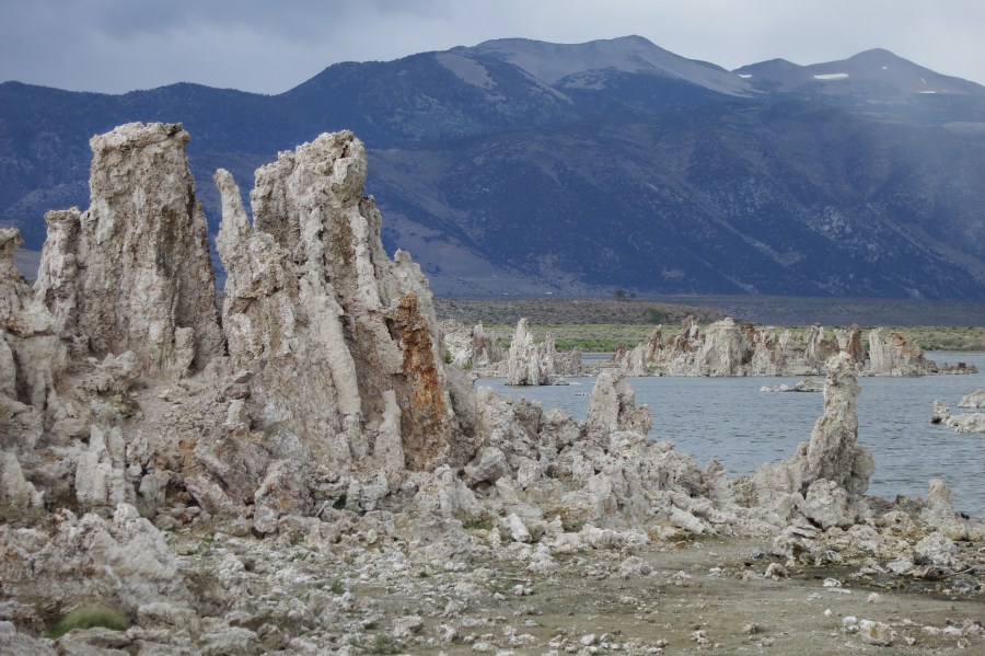 Formations known as tufa from formerly submerged mineral springs stand at Mono Lake on July 19, 2014 near Lee Vining, California. (Sean Gallup/Getty Images)