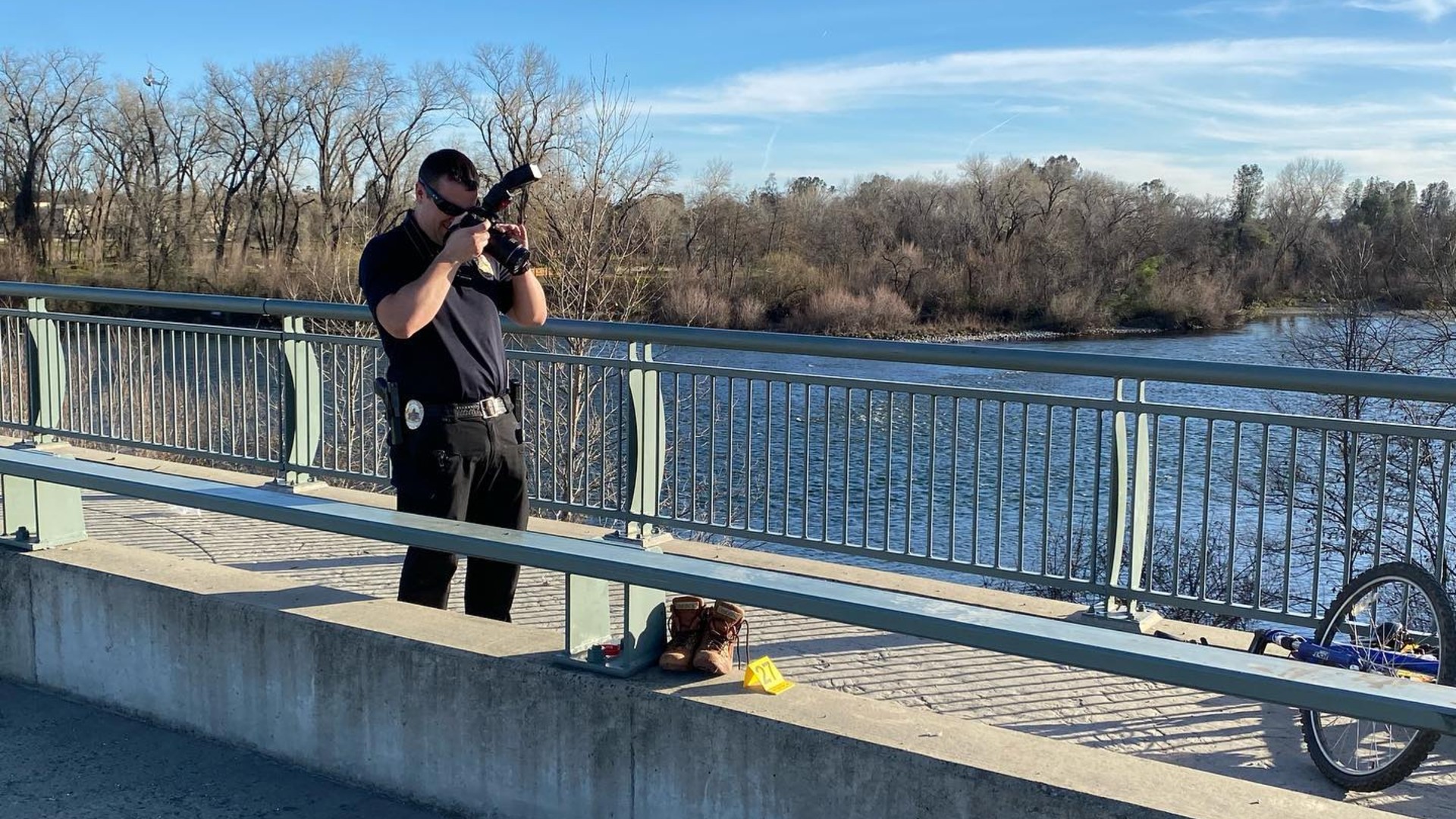 Redding police released this photo of the shooting scene.