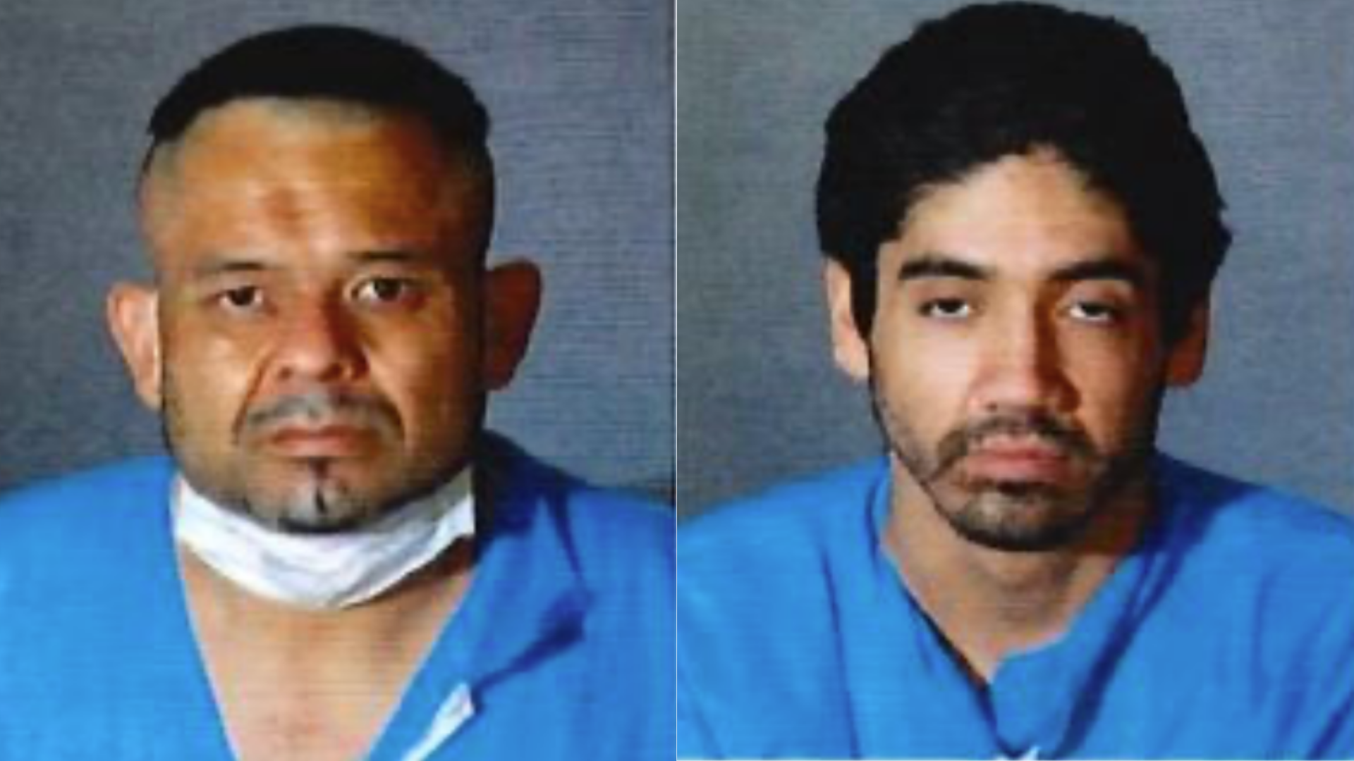 Hawthorne police provide these booking photos of Elias Dominguez and Edwin Jimenez on Feb. 9, 2021.