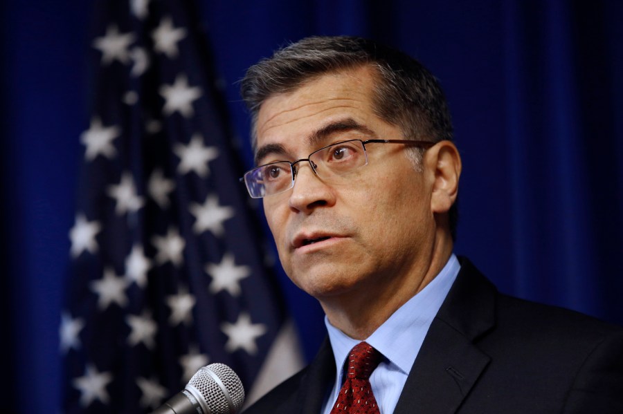 In this Dec. 4, 2019, file photo, then California Attorney General Xavier Becerra speaks during a news conference in Sacramento, Calif. (AP Photo/Rich Pedroncelli, File)