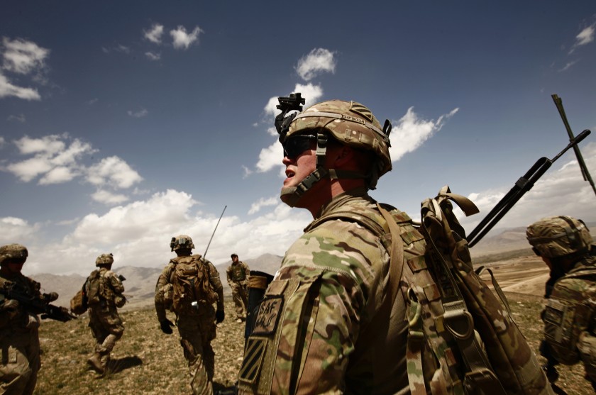 U.S. soldiers on patrol in Afghanistan’s Wardak province in 2013.(Carolyn Cole / Los Angeles Times)