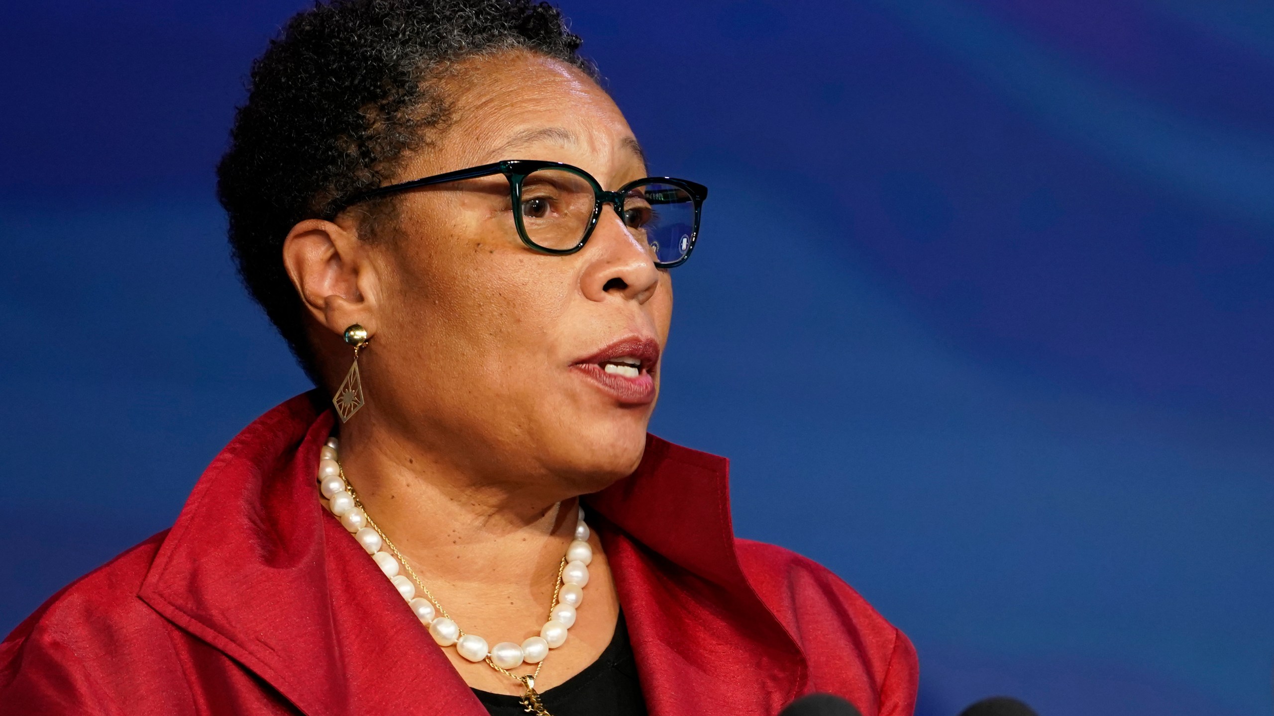 In this Dec. 11, 2020, file photo, then President-elect Joe Biden's nominee for Housing and Urban Development Secretary Rep. Marcia Fudge, D-Ohio speaks during an event at The Queen theater in Wilmington, Del. (Susan Walsh/Associated Press)