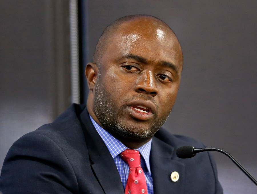 Assemblyman Tony Thurmond, D-Richmond, then a candidate for superintendent of public instruction, appears at a debate in Sacramento on Sept. 11, 2018. (Rich Pedroncelli / Associated Press)