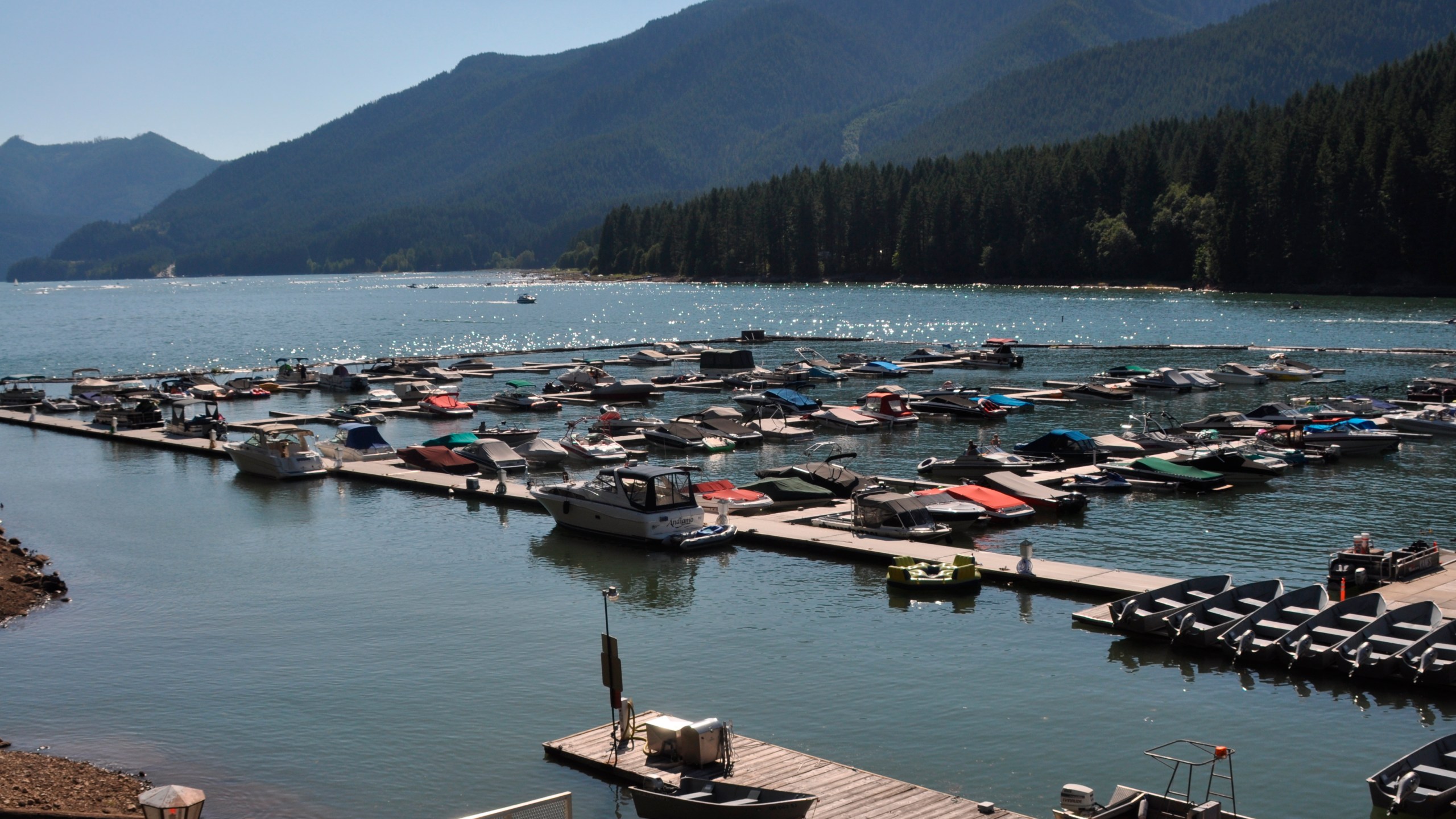 An Aug. 14, 2010 file photo shows Kane's Marina on Detroit Lake Reservoir in Detroit, Or. The U.S. Army Corps of Engineers has determined that a large earthquake, which is expected to occur again in the Pacific Northwest sooner or later, could cause the spillway gates of the dam in Oregon to buckle, resulting "in a potentially catastrophic flood." (Terry Richard/The Oregonian via AP,File)