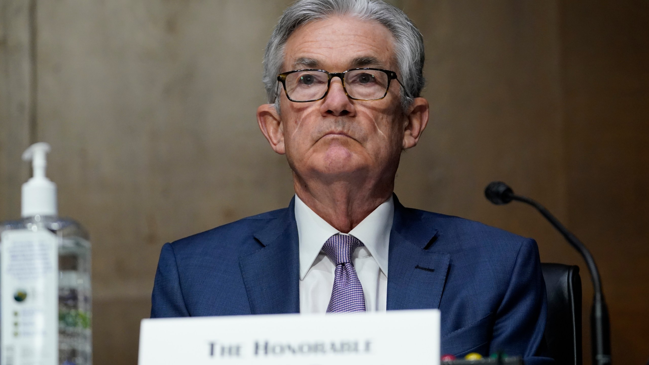 In this Dec. 1, 2020 file photo, Chairman of the Federal Reserve Jerome Powell appears before the Senate Banking Committee on Capitol Hill in Washington. (AP Photo/Susan Walsh, Pool, File)