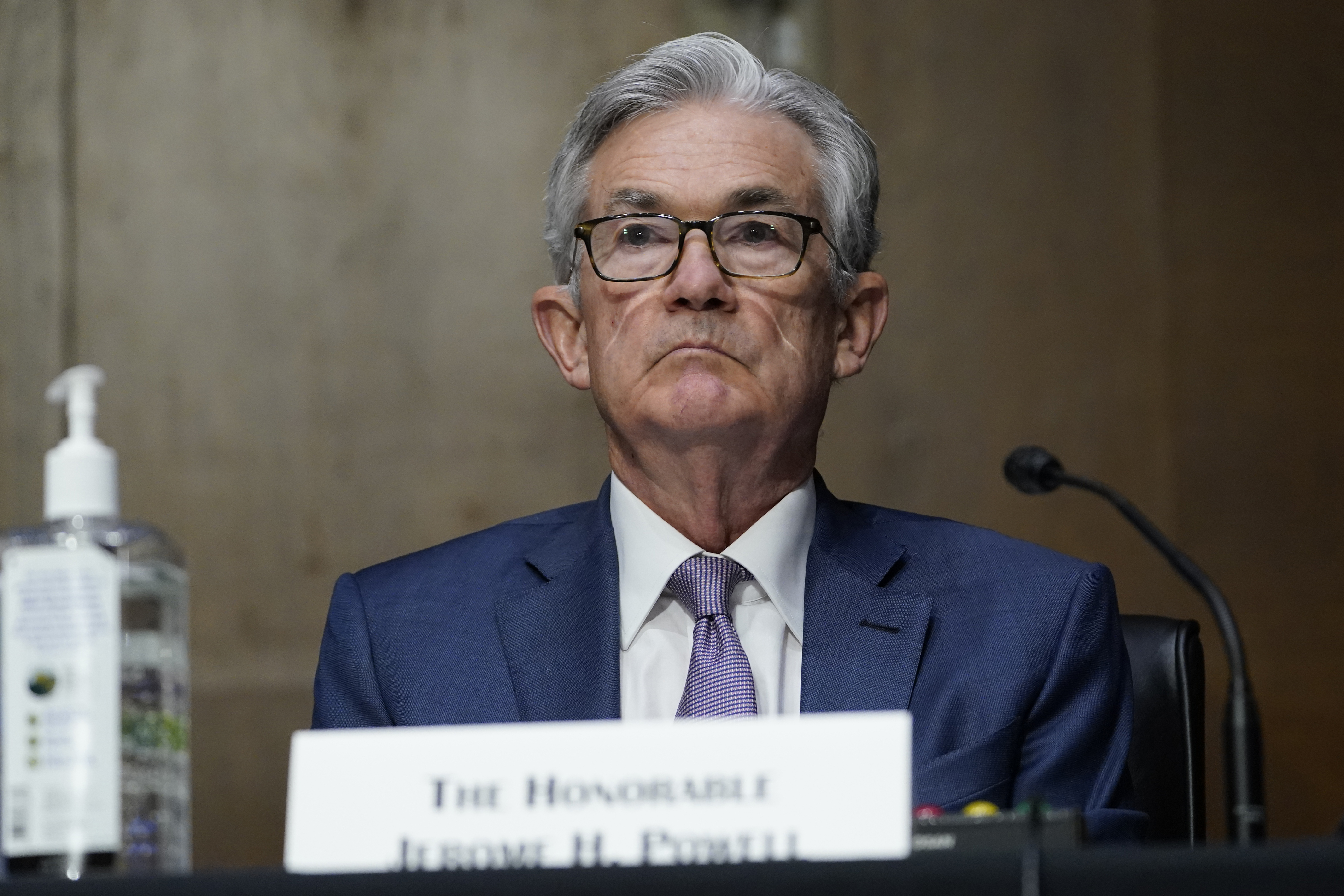 In this Dec. 1, 2020 file photo, Chairman of the Federal Reserve Jerome Powell appears before the Senate Banking Committee on Capitol Hill in Washington. (AP Photo/Susan Walsh, Pool, File)