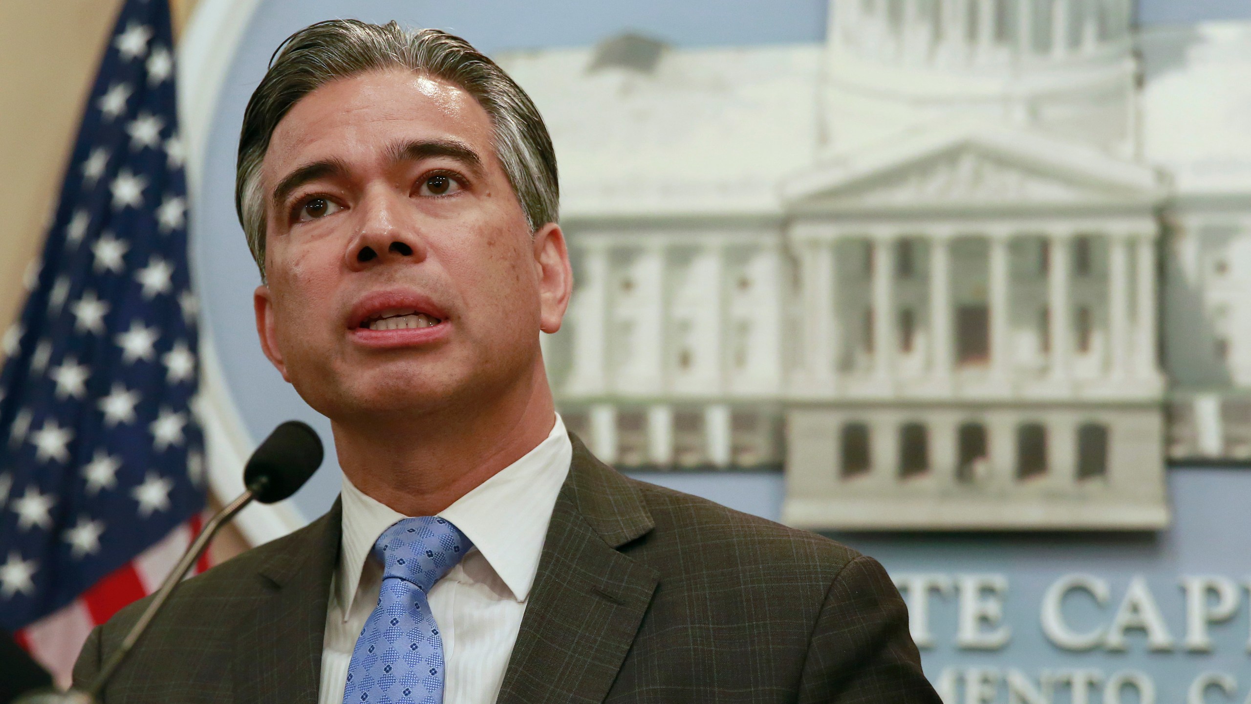 In this Jan. 9, 2018, file photo, Assemblyman Rob Bonta, D-Oakland, speaks during a news conference in Sacramento, Calif. (AP Photo/Rich Pedroncelli, File)