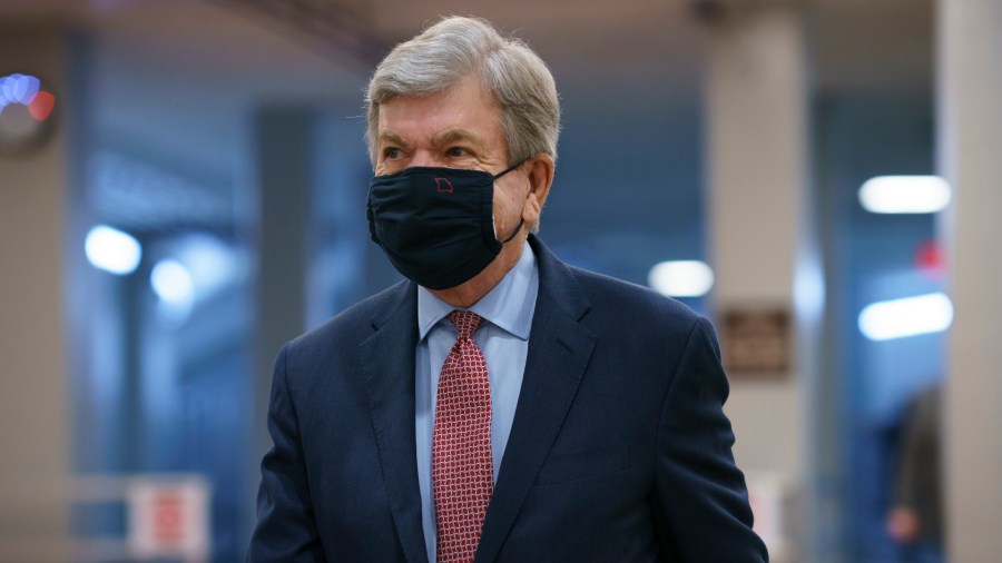 In this March 5, 2021, file photo, Sen. Roy Blunt, R-Mo., heads to the chamber as the Senate holds a voting marathon on the Democrats' $1.9 trillion COVID-19 relief bill that's expected to end with the chamber's approval of the measure, at the Capitol in Washington. Sen. Blunt says he will not seek a third term in the U.S. Senate. Blunt, who turned 71 in January, was widely expected to seek a third term in 2022. He made the surprise announcement in a video Monday, March 8, 2021. (AP Photo/J. Scott Applewhite File)