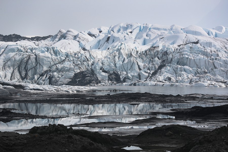 The Matanuska glacier is seen on September 07, 2019 near Palmer, Alaska. (Photo by Joe Raedle/Getty Images)