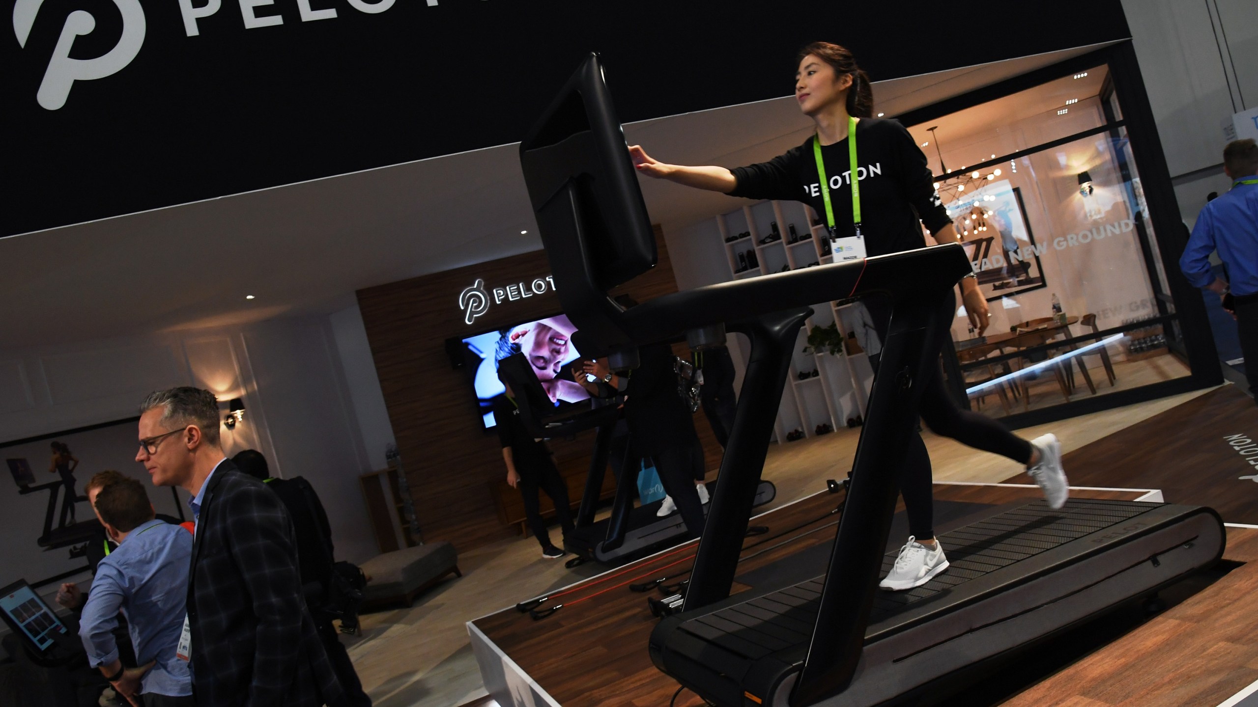 A Peloton Tread treadmill is seen at the Las Vegas Convention Center on Jan. 11, 2018 in Nevada. (Ethan Miller/Getty Images)