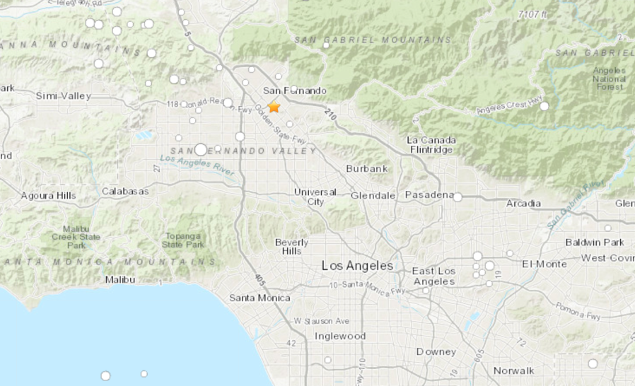 A magnitude 2.6 earthquake struck Pacoima on March 10, 2021, according to the U.S. Geological Survey.