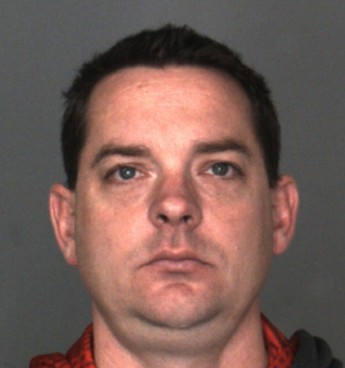 Jason James Bemowski, 38, a sergeant in the Chino Police Department, pictured in a photo released by the Roseville Police Department following his arrest on March 7, 2019.