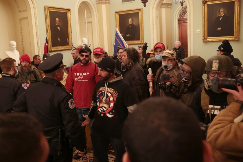 A mob of Donald Trump supporters stormed the U.S. Capitol on Jan. 6, 2021, disrupting the certification by Congress of Joe Biden’s victory in the presidential election.(Win McNamee / Getty Images)