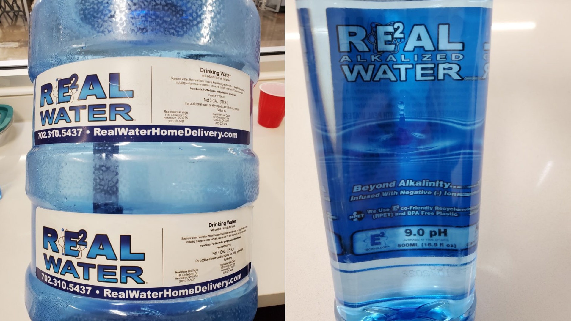 The FDA released these photos of bottles of "Real Water" brand water.