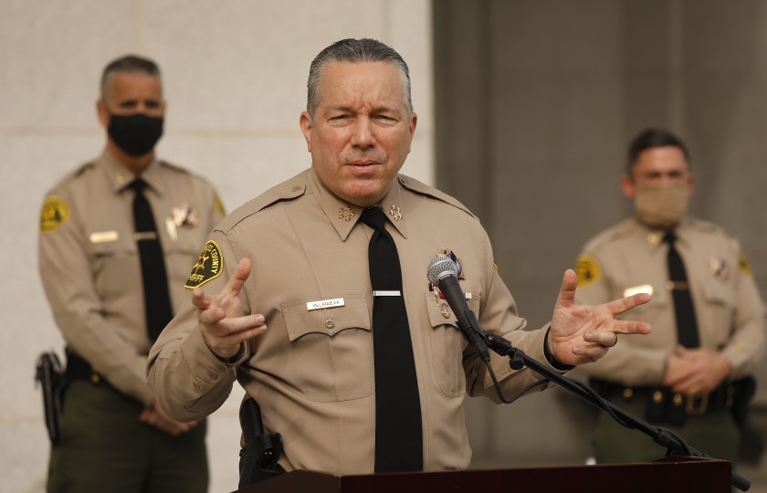 Los Angeles County Sheriff Alex Villanueva is seen in a December 2020 photo. (Al Seib / Los Angeles Times)