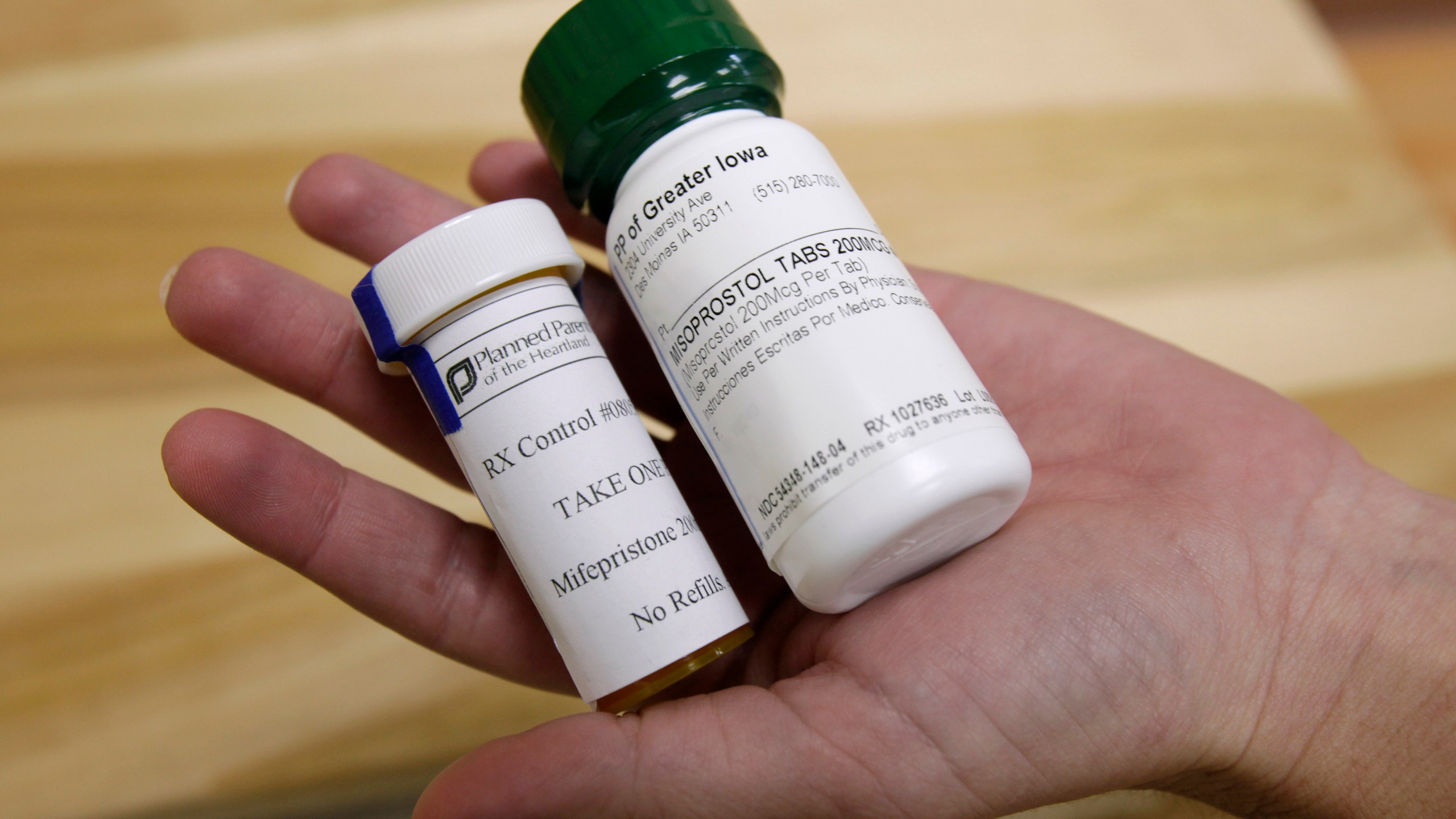 This Sept. 22, 2010 file photo shows bottles of the abortion-inducing drug RU-486 in Des Moines, Iowa. In 2021, about 40% of all abortions in the U.S. are now done through medication — rather than surgery — and that option has become all the more pivotal during the COVID-19 pandemic. (AP Photo/Charlie Neibergall)