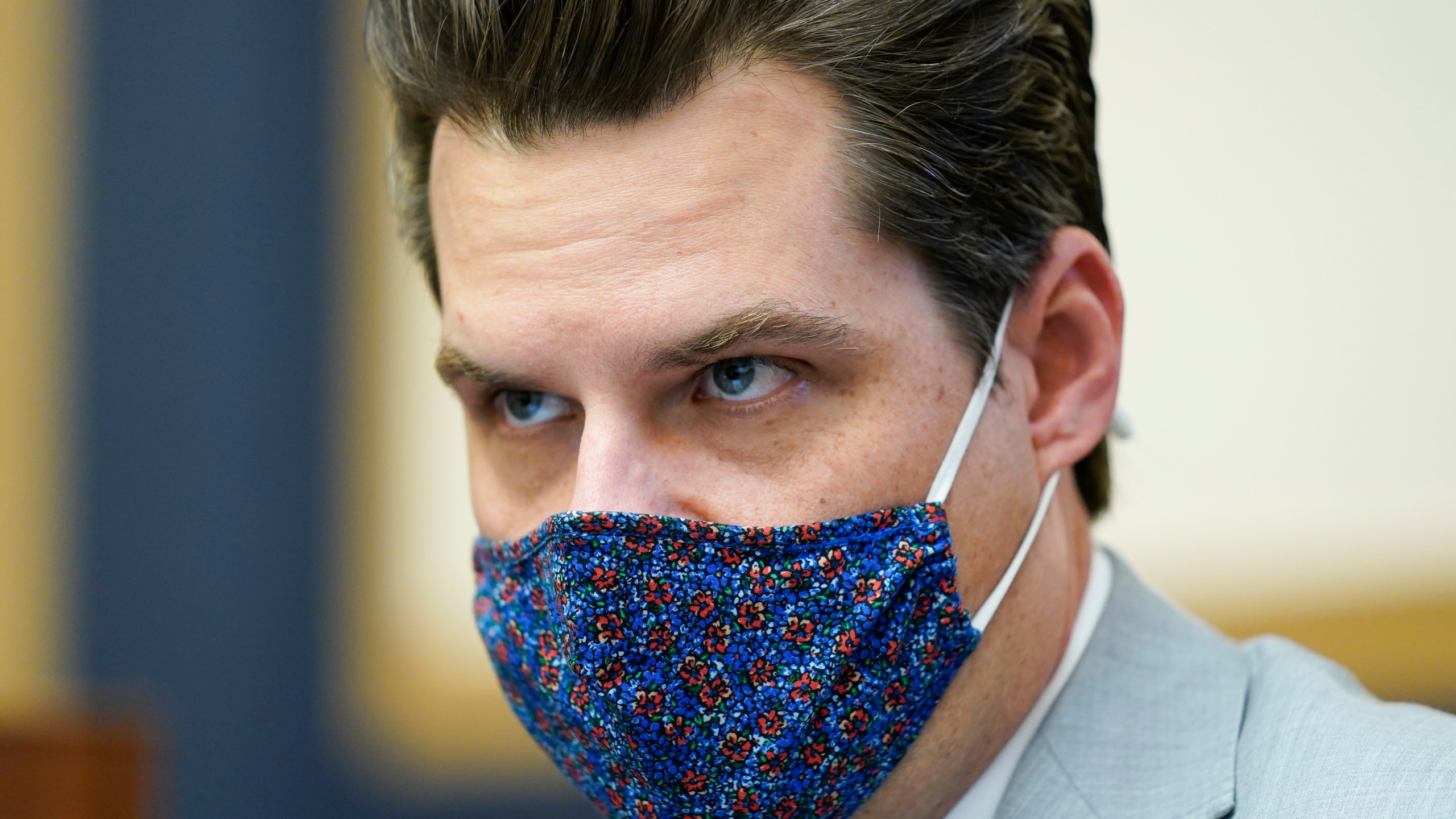 Rep. Matt Gaetz, R-Fla., attends a House Judiciary committee hearing at the Capitol in Washington, Wednesday, April 14, 2021. (AP Photo/J. Scott Applewhite)