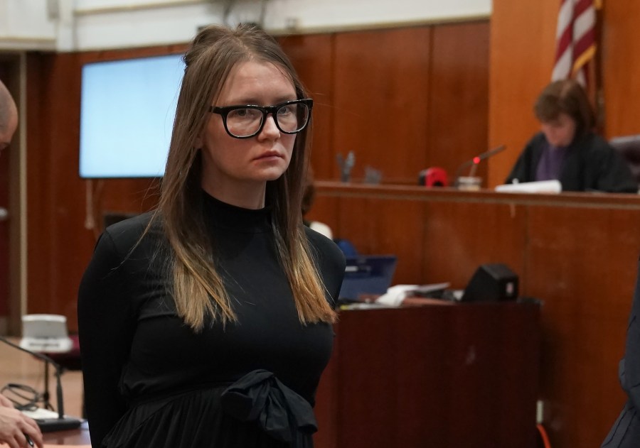 Fake German heiress Anna Sorokin is led away after being sentenced in Manhattan Supreme Court May 9, 2019, following her conviction the previous month on multiple counts of grand larceny and theft of services. (Timothy A. Clary / AFP / Getty Images)