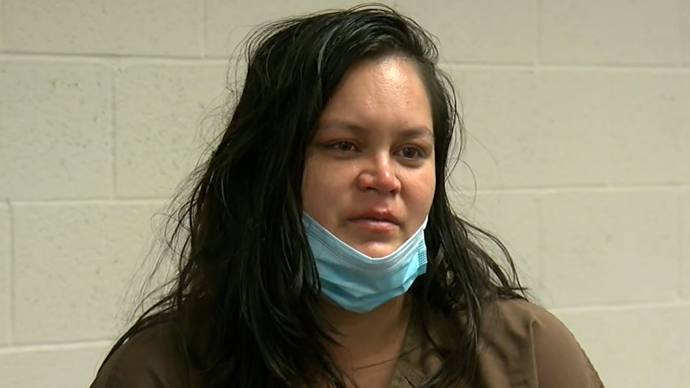 Liliana Carrillo speaks to a reporter while incarcerated at Kern County Jail in Bakersfield on April 15, 2021. (KGET)