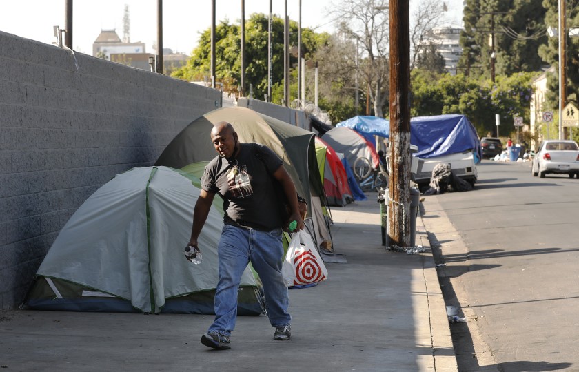 Ruben A. Colon, 37, is among those who live in tents on Carlos Avenue in Hollywood. He is seen in an undated photo. (Al Seib/Los Angeles Times)