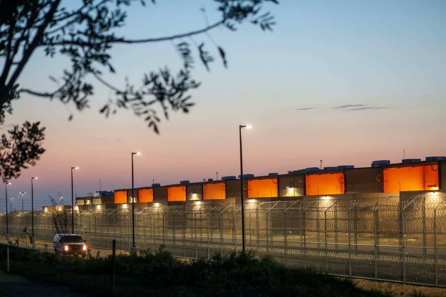 The Otay Mesa Detention Center east of San Diego near the Mexico border is seen on May 9, 2020. (Sandy Huffaker / AFP / Getty Images)